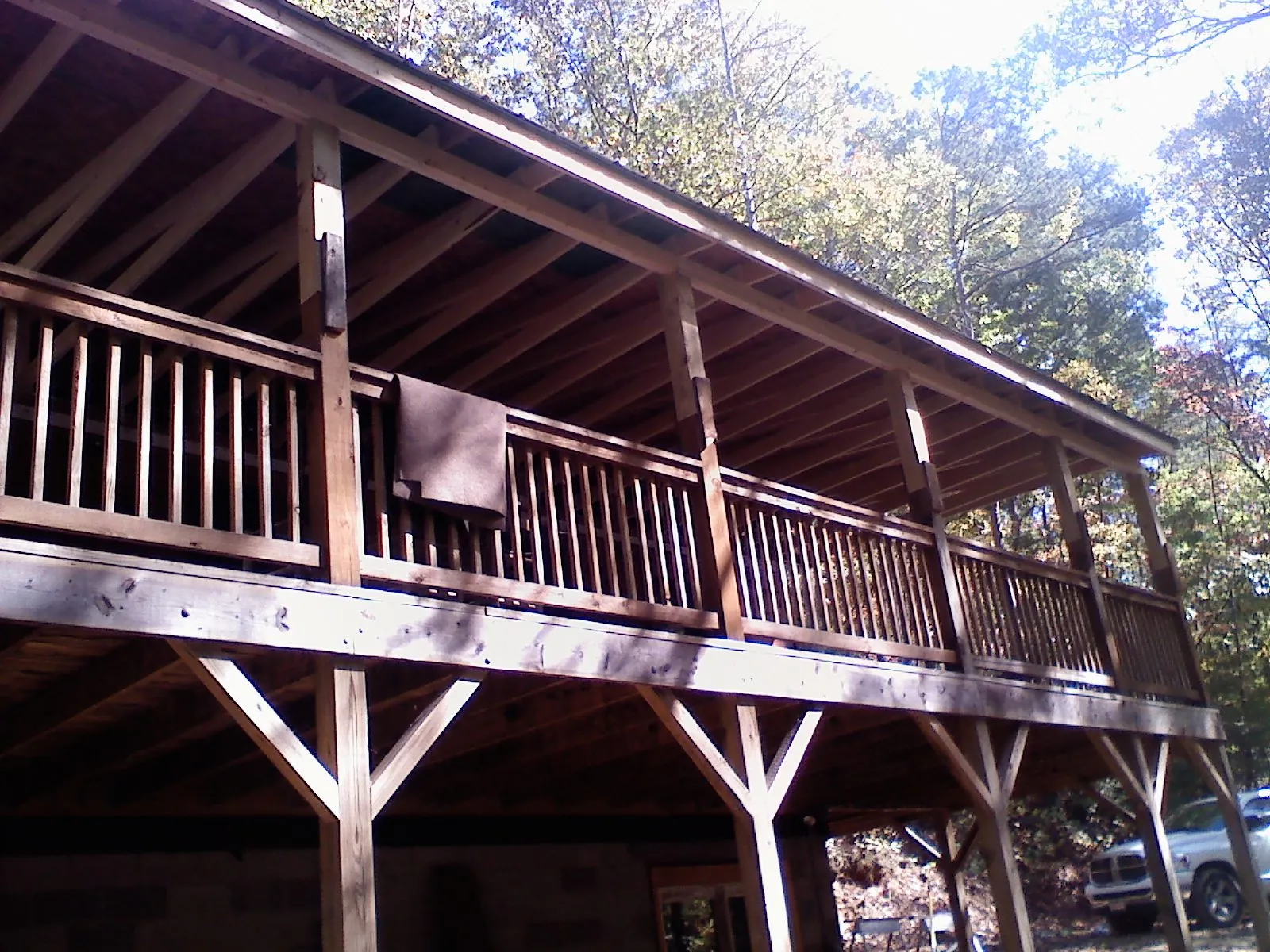 Timber framing under a new elevated porch and deck — Roof Leak Repair in Beersheba Springs by Roofing Brothers